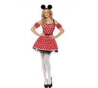 Fever Miss Minnie Costume Womens Ladies Storybook Mouse Fancy Dress UK 8-12