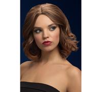 Smiffys Fever Olivia Wig, Dark Blonde Soft Wave Bob, 13inch/ 33cm, Fever Wigs Fancy Dress, Fever Dress Up Wigs