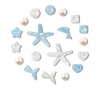 FEVER SEVEN XDSW 20pcs Bling Blue Starfish Shell Dolphin Fishtail Pearl Shoe Charms, Sparkling Rhinestone Gems DIY Shoe Decoration for Women's Sandals, for Women's Party Favor