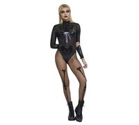 Fever Sheer Skeleton Bodysuit Black - XS