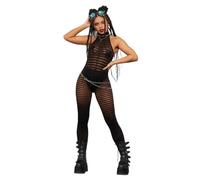 Smiffys Lattice Net Dress (Neon Green) Halloween