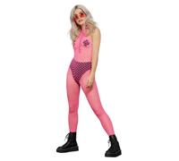 Fever Sleeveless Zipped Bodystocking Neon Pink Ladies Sexy Festival Fancy Dress
