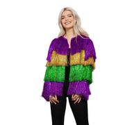 Fever Tinsel Festival Jacket Carnival Festival Ladies Fancy Dress Rave Party Dis