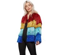 Smiffys Fever Tinsel Festival Jacket, Rainbow (Size S-M)