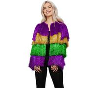 Smiffys Fever Tinsel Mardi Gras Jacket, Fever Fancy Dress, Fever Dress Up Accessories
