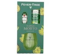 Fever-Tree Mojito Gift Set - Bacardi Carta Blanca White Rum 5cl 37.5% ABV with Fever-Tree Mojito Mixer & Dartington Glass - Premium Cocktail Gift by Blue Tree Gifts