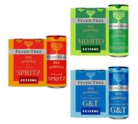 Fever-Tree Non-Alcoholic Variety Bundle - 12x250ml cans of G&T, Mojito and Italian Spritz