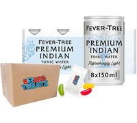 Fever Tree Refreshingly Premium Tonic Water - Assorted Flavours Indian, Aromatic & Mediterranean Tonic Water - 8x150ml Mini Cans Boxed Treatz (Naturally Light)