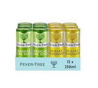 Fever-Tree Soft Drinks Variety Pack 12x250ml - Sicilian Lemonade & Sparkling Mexican Lime Soda