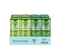Fever-Tree Soft Drinks Variety Pack 12x250ml - Sparkling Mexican Lime Soda & Ginger Beer
