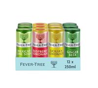 Fever-Tree Soft Drinks Variety Pack 12x250ml - Sparkling Mexican Lime Soda, Ginger Beer, Raspberry Lemonade & Sicilian Lemonade