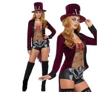 Fever Voodoo Costume Ladies Deluxe Halloween Punk Fancy Dress Outfit