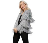 Fever Women's Tinsel Festival Costume Jacket in Silver | Size: S/M fever Silver S/M