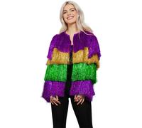 Fever Women's Tinsel Mardi Gras Costume Jacket in Purple | Size: S/M fever Purple S/M