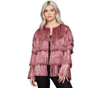 Fever Women's Tinsel Plus Festival Costume Jacket in Pink | Size: Large fever Pink L