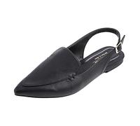 Feversole Womens Flat Pointed Toe Slingback Shoes Ladies Synthetic Leather Casual Buckle Strap Shoes Size 3.5-7