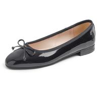 Feversole Women's Square Toe Low Heel Bow Tie Dress Pump Shoes Black Patent Size 7 UK