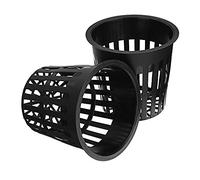 FEVERWORK 10Pcs 4.3Inch Black Mesh Pot Net Hydroponic Aeroponic Flower Container Grow Pot Cup Planting Basket