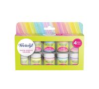 Fevicryl Acrylic Colours Pastel Kit | 10 Colours x 15 ml | DIY Paint, Rich Pigment | Multicolour & Multi-surface | Non-Cracking Paint for Canvas, Wood, Leather, Earthenware, Metal