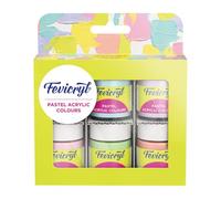 Fevicryl Multi Surface Pastel Acrylic Colours Kit 6 Shades X 15Ml | Ideal For Wood, Glass, Canvas, Metal, Plastic, Mould It | For Hobbyists, Artists, Diy Art And Craft