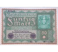Fev's Early German Banknotes *** 50 Mark 1919 ***