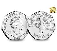 Fev's - RUPERT BEAR Authentic 50p Coins 2020 (1. Rupert Bear)