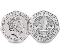 Fev's - Scouting 50p ***REISSUED By ROYAL MINT*** (Not copy coin) 25th March 2019 in Brilliant Uncirculated Condition