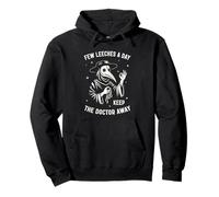Few Leeches A Day Funny Plague Doctor Middle Age Medicine Pullover Hoodie