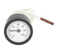 Fewb Bi Metal Temperature Gauge, 0-120 ℃ Thermometer Round Type Gases Steam Thermometer with Extension Cord for Hot Water, Boilers, and Pipes, Pocket Grill Temperature for Incubators