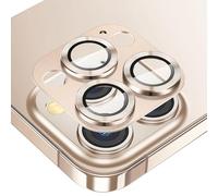 Fewdew for iPhone 16 Pro Max/iPhone 16 Pro Camera Lens Protector, 9H Tempered Glass [Ultra HD] [Anti Scrach] Metal Ring Camera Screen Protector Cover,Desert Titanium
