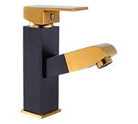 FEWDSCA Faucets,Water-Tap,Bathroom Faucet with Pull-Out Hand Shower Single Lever Mixer Sink Tap Wash Basin Taps Water Hot and Cold Faucet, Made of Brass/H17.5Cm