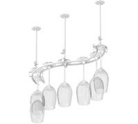 FEWDSCA Glass Rack Storage Stand Hangiiron Stemware Display Shelf Adjustable Boom Modernmalist for Wine Lovers White Wall Mounted 12 Wine/White