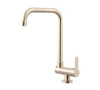 FEWDSCA Kitchen Faucets, Kitchen Faucets, Foldifor Inside Window Stainless Steel 360° Rotation Only Cold Water Single Hole Kitchen Sink Faucet-Black -B/Brushed D Aa/a