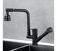 FEWDSCA Kitchen Faucets with Pull Out Spray Spray Gbrassrotatable Hot and Cold Multi-Function Kitchen Mixer Sink Faucet Black/B/a