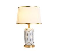 FEWDSCA Lámparas de Escritorio, Lámpara de Lectura Lámparas de Escritorio Lámparas de Mesa Retro Lámparas de Cama de Cerámica con Sombrilla de Tela Y Base de Metal Simplicidad Lámparas de Mesa de Mesa