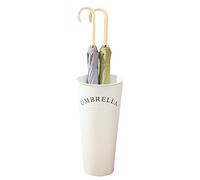 FEWDSCA Modern Umbrella Bucket with Letter Metal Umbrella Stand Storage Barrel Organize Canes and Umbrellas Home Racks Stands Decor/White