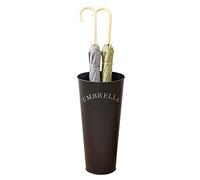 FEWDSCA Modern Umbrella Bucket with Letter Metal Umbrella Stand Storage Barrel Organize Canes and Umbrellas Home Racks Stands Decor/Black