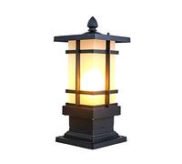 FEWDSCA Rustproof Aluminum Garden Wall Patio Pillar Light Fixture Modern Rainproof Outdoor Columnp Glass Lantern Waterproof Outdoor Tableps Exterior