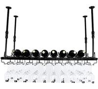 FEWDSCA Simple Style Iron Hangiwine Glass Rack Ceilidecoration Shelf Bars Restaurants Kitchens Wallmounted Wine Racks Hangiwine Bottle Bar/100 * 35Cm