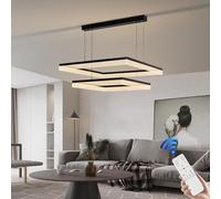 FEWDSCA Stesulfr Modern Aluminum Led Large Liviroom Light 120W Black Geometric Sstylish Ceilingp Suitable for Liviroom Bedroom/80Cm+60Cm