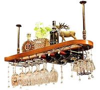 FEWDSCA Wine Glass Rack Upside Down Bar Wine Rack Industrial Wine Glass Hangicup Wine Bottle Rack Floatiwine Shelf Glass Rack/B/80 * 28Cm(31.5 * 11Inch)