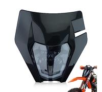 fewfuss Universal Dirt Bike Headlight LED - Dirtbike LED Headlights Kit - Motorcycle Head Lamp Assembly Kit for Enduro ATV (Black)