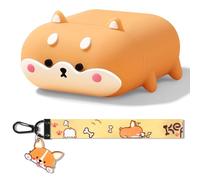 FEWGEY for Airpods Pro 3 Case Cute, AirPod Case Cover Pro 3rd Generation Funny Anime Cat Dog Corgi for Men & Women, Wireless Charge Support with MagSafe, LED Visible, Shiba Inu
