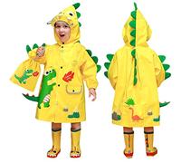 Fewlby Kids Raincoat Boys Girls Rain Poncho Waterpoof Rain Coats Toddler Rain Jacket Cartoon Rainwear 2-3 Years S Size