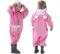 Fewlby Rain Suit Kids Puddle Suit, Waterproof Suit for Boys Girls All in One Muddy Suit Toddler Hooded Raincoat Cartoon Monkey Rainwear, 7-9 Years XL Size