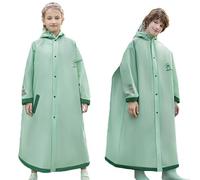Fewlby Raincoat Kids Poncho Waterproof Jackets Boys Girls Hooded Rain Coats Toddler Reusable Rainproof Cape, 8-10 Years Size 2XL