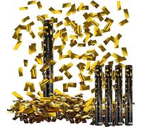 Fewlew 4pcs Gold Sequins Confetti Cannons, Large, Wedding Birthday Anniversary Party Poppers, 6M Effect Height, Environment Friendly