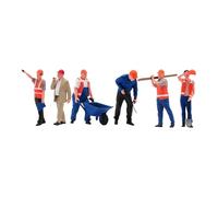 FewNvWa 1/64 Scale Miniature Figures Model Tiny People Figurine Construction Building Workers Diorama Worker Figure for Diorama Decor, Style A