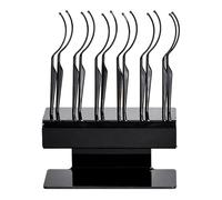 FewNvWa 12 Eyelash Display Sticks with Sturdy Stand And Clear Holder for Organizing And Presenting Eyelashes for Lash Artists, black