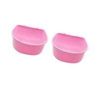 FewNvWa 2 Pieces Pet Hanging Feeder Food Bowl Hanging Bowl Water Bowl Feeding Bowl Made PP Material Dishwasher Safe Practical for Dog Cat, Pink